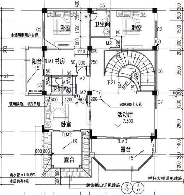 農村復式三層建筑設計圖紙 農村復式三層建筑設計圖紙