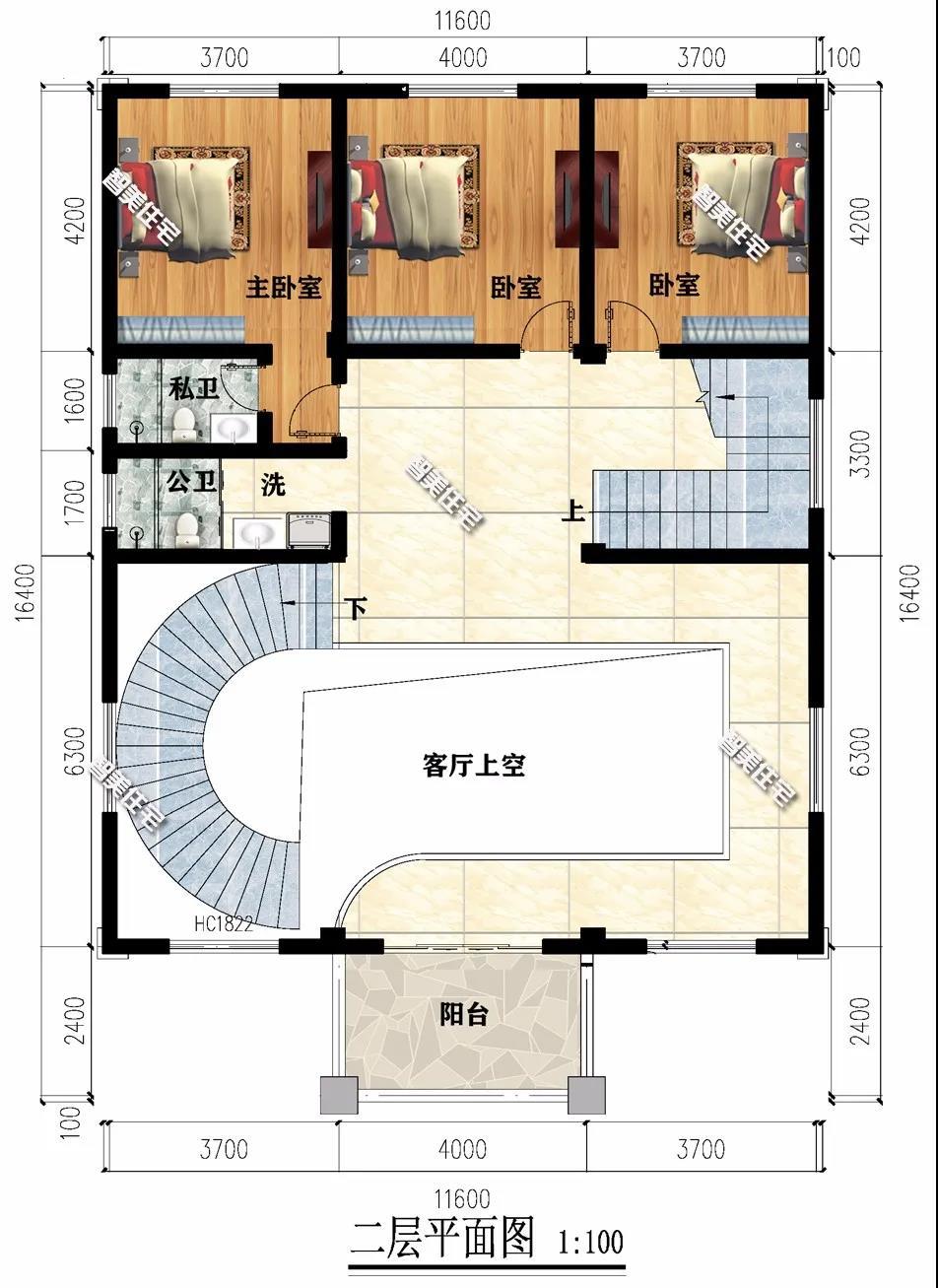 11.6×16.4米的鄉村別墅 11.6×16.4米的鄉村別墅