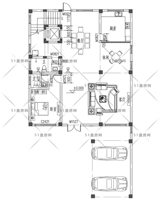 兩層帶半露臺的別墅設計圖 兩層帶半露臺的別墅設計圖