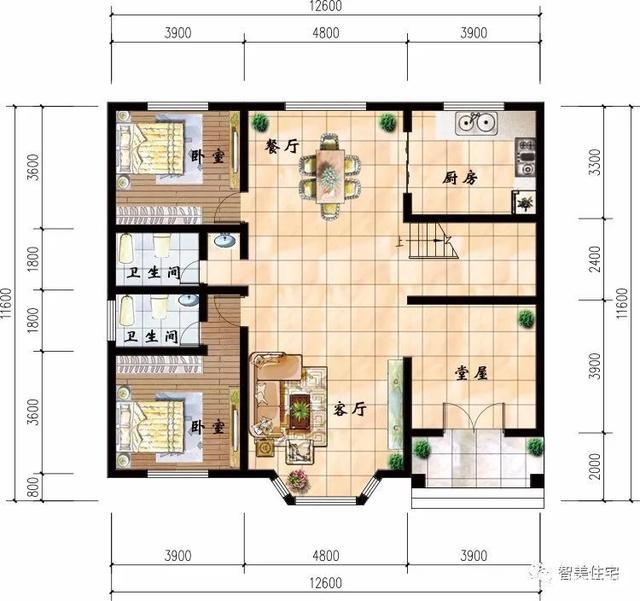 客廳挑空設計的農村別墅 客廳挑空設計的農村別墅